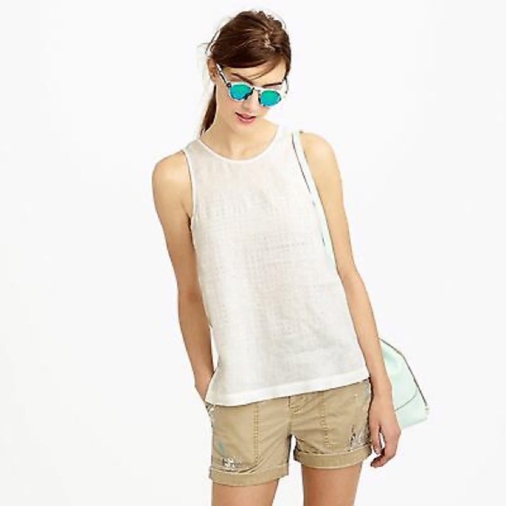 J Crew Linen Shell Top